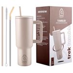 DOCAT 1200ML Stainless Steel Tumbler with Lid and Straw, Hot and Cold Double Insulated Sipper Mug, 100% Leak Proof Coffee Tumbler Cupholder for Office, Gym, Travelling (Oatmeal)
