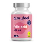 Folic Acid (Vitamin B9) - 400µg Pure Folic Acid - 400 Tablets (13 Months Supply) - Pregnancy & Immune System - Supplements for Women - 100% Vegan, Laboratory Tested & Additive-Free - Made in Germany