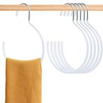 Aemygo 15 Pack Scarf Ring Hangers, Non-Snag Belt Hanger for Closet, Non-Slip Closet Organizer Accessory Holders for Ties Scarves Belts and Jewelry Scarves Belts Tank Tops Pashminas (White)