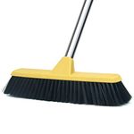 Floor Scrubbing Brush with Soft Bristles - 12.2 inch Wide - Floor Scrubber Indoor Long Handle Cleaning Brush Push Broom for Home Kitchen Bathroom Tub Decking Patio Grout Tile Carpet Wood