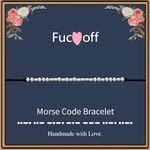 morniface Morse Code Bracelets for Women, Inspirational Gifts Jewelry Girls Birthday Graduation Gifts for Her Best Friends (Fuck Off)