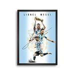 LAMRON Messi Legend World Cup Winner 2022 Flag Wall Decoration Art Framed Poster Black FB0165, Essential (12 x 18 Inch), Glass Framed