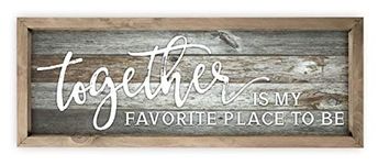 Together is My Favorite Place to Be Rustic Wood Sign 6x18 (Gray with Frame)