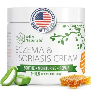 Wild Naturals Eczema & Psoriasis Cream for Dry, Itchy Skin – Eczema Relief Cream for Adults & Kids – Moisturizing Psoriasis Cream with Manuka Honey