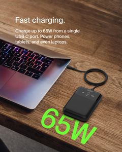 Belkin BoostCharge 20K 3-Port Power Bank – USB-C & USB-A Fast Charger, Black