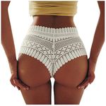 DFEK Womens Thongs And G String Cotton Bikini Underwear Women Lace Panties Panties High Waist Plus Size Female Sexy Underwear Butt Lift Lingerie Seamless Briefs Underpants Cute Lace Lingerie White