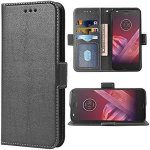 Phone Case for Moto Z2 Play Folio Flip Wallet Case,PU Leather Credit Card Holder Slots Full Body Protection Kickstand Protective Phone Cover for Motorola MotoZ2Play Droid MotoZ2 Z 2 2Z Z2play Black