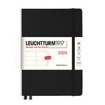 Leuchtturm1917 - Weekly Planner Medium (A5) 2024, hardcover, with booklet, Black, English