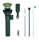 PF WaterWorks PF0735-ORB-GR Standard Pop-Up Drain Assembly (Gray Body with Overflow) - Oil Rubbed Bronze