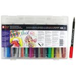 Sakura XBR-48SA 48-Piece Koi Assorted Coloring Brush Pen Set