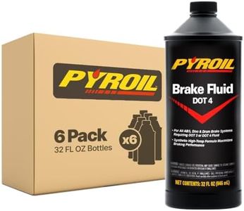 Pyroil DOT 4 Brake Fluid, Synthetic High-Temp Formula Maximizes Braking Performance, 32 Fl Oz (Pack of 6)