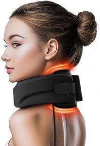 Heated Neck Brace Cervical Collar - Neck Support Brace with Heating Pad, Soft Foam Wraps Keep Vertebrae Stable and Aligned for Relief of Cervical Spine Pressure for Women & Men Black (M Size)