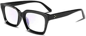 FEISEDY Retro Square Blue Light Blocking Reading Glasses Anti Glare Digital Eyestrain Reader B2479 Black 2.0x