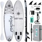 FunWater Inflatable 11'×33"×6" Ultra-Light SUP for All Skill Levels Everything Included with Stand Up Paddle Board, Adj Floating Paddles, Pump, ISUP Travel Backpack, Leash,Waterproof Bag