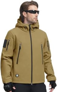 FREE SOLDIER Men's Outdoor Waterproof Soft Shell Hooded Military Tactical Jacket (Olive 3X-Large/US)