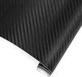 TRIXES 3D Carbon Fibre Vinyl Adhesive Wrap Sheet Roll for Car Vans Motorbikes etc - 1500 x 300 mm - Black - for Interior/Exterior - Textured 3D Effect