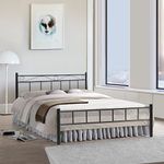 London Queen Size Metal Bed | Metallika By FurnitureKraft