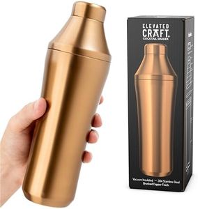 Elevated Craft Hybrid Cocktail Shaker - Premium Vacuum Insulated Stainless Steel Copper Cocktail Shaker - Innovative Measuring System - Martini Shaker for the Home Bartender - 28oz Total Volume