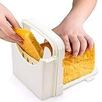 Bread Slicer Foldable for Square Bread Cutting 4 Thickness Adjustable Toast Slicing Cutter Machine with Crumb Catcher for Homemade or Bought Bread Cakes Roast