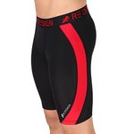 ReDesign Apparels Nylon Compression Shorts Tights for Multi Sports (Color Options) (M, Black/Red)