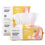 POMPOM LIFE Super Thick Dry Wipes, Ultra Soft Cotton Tissue for Adults and Baby,100% Cotton Disposable Face Towel for All Skin Type (300count)