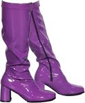 Women’s Ladies Fancy Dress 1960'S 70'S Knee high Go Go Boots Retro Block Heel Girls boots (Purple, UK Footwear Size System, Adult, Women, Numeric, Medium, 3)