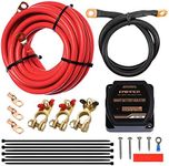 Ampper 12V 140Amp Dual Battery Isolator Kit, Voltage Sensitive Relay (VSR) Smart Isolator for Car, Vehicle, RV, ATV, UTV and Boat