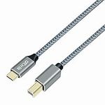 DCHAV USB C Printer Cable USB B to USB C Printer Cord Nylon Braided Wire for Scanner Yamaha DJ Controller MIDI Keyboard Digital Mixing Console Piano Keyboard for MacBook Pro iPad Pro (6 Feet)