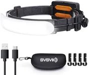 svsviio Headlamp Rechargeable PRO+,7500mAh 1500 Lumen Super Bright 230°Beam LED Head Lamp,Head Lights for Forehead,3 Modes,IPX6 Headlamps for Adults Camping/Mechanic/Hard Hat