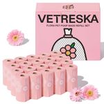 VETRESKA Scented Dog Poop Bags, Lavender Scented, Leak Proof, Extra Thick and Compostable Pet Waste Bag, Eco Friendly and Earth Friendly Waste Bags for Dogs, 300 Counts15 Refill Rolls 9 X 13 inches