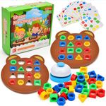 Kidology Children Learning and Educational Geometric Shape Puzzle Quick Matching Two Players Board Game, Color Shape Matching Board Game Sensory Educational Learning Toy for Kids