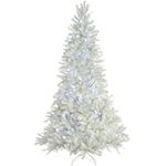 WeRChristmas Pre Lit Deluxe Pine Christmas Tree with 350 White LED Lights, White, 7 feet/2.1m