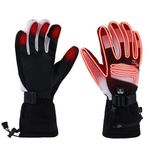 Heated Gloves with Touch Screen,Rechargeable 5500mAh Battery Heating Gloves for Men and Women,3 Temperature Levels, Heating, Battery Operated,Windproof Gloves for Outdoor