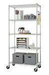 TRINITY EcoStorage 5-Tier NSF Wire Shelving Rack with Wheels, 36 by 18 by 72-Inch, Chrome