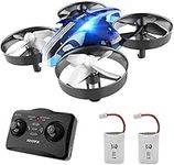 Mini Drone RC Nano Quadcopter Best Drone for Kids and Beginners, AT66 RC Helicopter Plane with Altitude Hold Headless Mode One Key Return Function 3D Flips Remote Control Drone Toys with Extra Batteries (Blue)