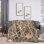 Throw Blanket 60x80 Inch,Camouflage Camo Forest Cozy Soft Lightweight Fuzzy Flannel Blanket 80x60 Inch Suitable for Couch Bed Sofa Living Room in All Seasons