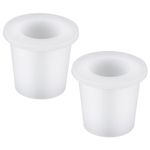 lasuroa 2pcs Umbrella Table Ring Hole, Silicone Umbrella Cone Wedge Plug Sleeve Stabilizer Patio Adapter Umbrella Table Hole Insert for 2-2.5in Table Patio 1.5in Pool Umbrella Sleeve Adapter (White)