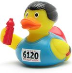 Marathon Bath Duck, Squeaky Duck, Length: 8.5 cm, Includes Bath Duck Keyring in Set