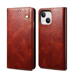 Cubix Flip Cover for Apple iPhone 14 Handmade Leather Wallet Case with Kickstand Card Slots Magnetic Closure for Apple iPhone 14 (Brown)