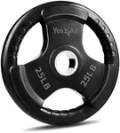 Yes4All Weight Plate Grip Rubber Coated For Weightlifting & Strength Training, Cast Iron - 25LB - Single