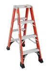 Louisville Ladder FM1404HD 4-Foot Brute Rated Extra Heavy-Duty Fiberglass Twin Front Step Ladder, 375-Pound