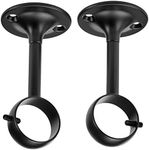 Amazon Basics Curtain Rod Ceiling-Mount Bracket, Set of 2, Black