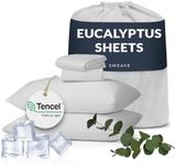 Sweave Eucalyptus Sheets California King Size - The Only Tencel Sheets in a Percale Weave Resulting in Far Superior Cooling, Temperature Regulation, Breathability, and Matte Finish - Softer Than Silk