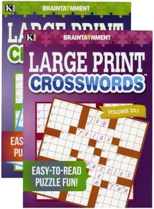 Kappa Large Print Crosswords 4 Titles, Word Search Find Words Books for Adults Teens, Training Learning with Game, 48-Pack