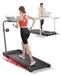 TOPUTURE 4 in 1 Foldable Walking Pad with Incline, Treadmill for Home & Office, 2.5HP Under Desk Treadmill, Portable Compact Treadmills Silent Remote Control, App & LED Display, Installation-Free