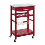 Linon Home Décor Kitchen Cart, Wood, Red