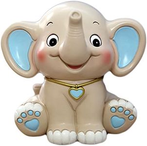 CHOOLD Cute Cartoon Elephant Piggy Bank Coin Bank Saving Pot Money Box for Kids Birthday Gift Nursery Decor (Blue)