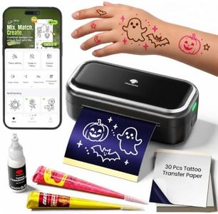 Phomemo TP31 Henna Tattoo Kit with 2 Henna Cones (Brown & Rose Red)