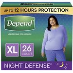 Depend Night Defense Incontinence Overnight Underwear for Women, 26 Count (X-Large)