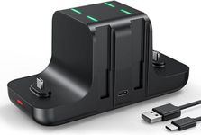 Switch Controller Charger Dock for Joy Cons and for Pro Controllers, 6-in-1 Fast Charging Dock for Nintendo Switch & OLED Model with Charger Indicator and Type C Charging Cable